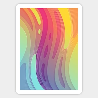 Rainbow stream | Fluid acid contemporary design Sticker